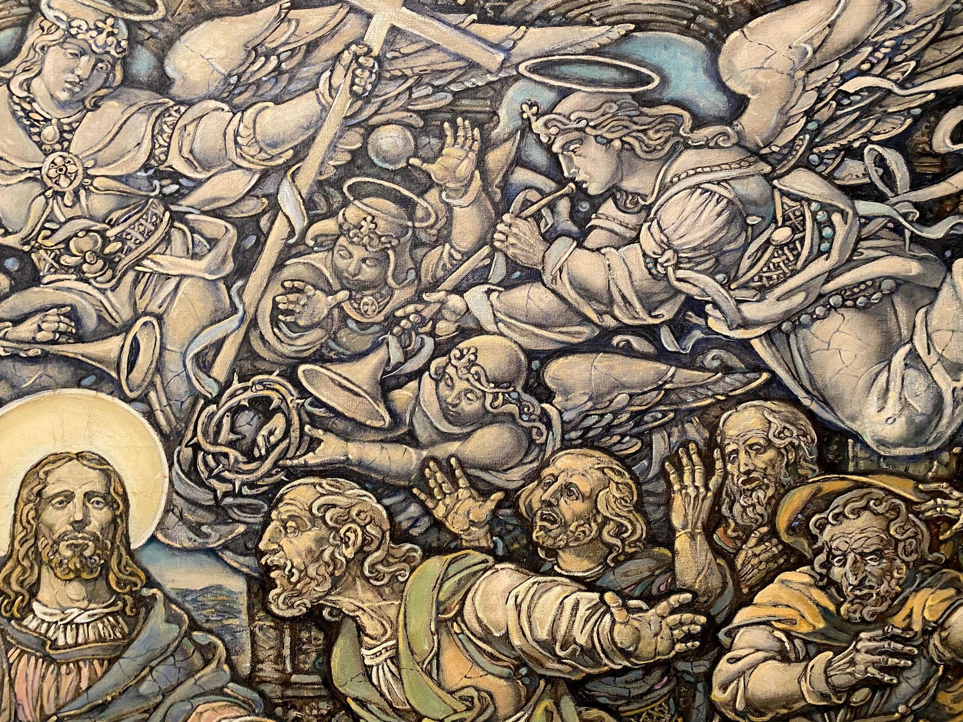 Oil painting The Last Supper by Litvinov Oleg Arkad’yevich with angels