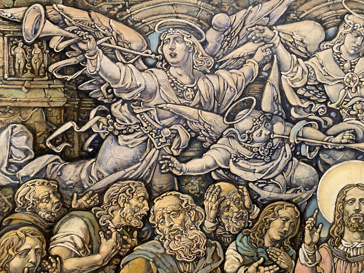 Oil painting of ornate angelic figure in The Last Supper by Litvinov Oleg Arkad’yevich