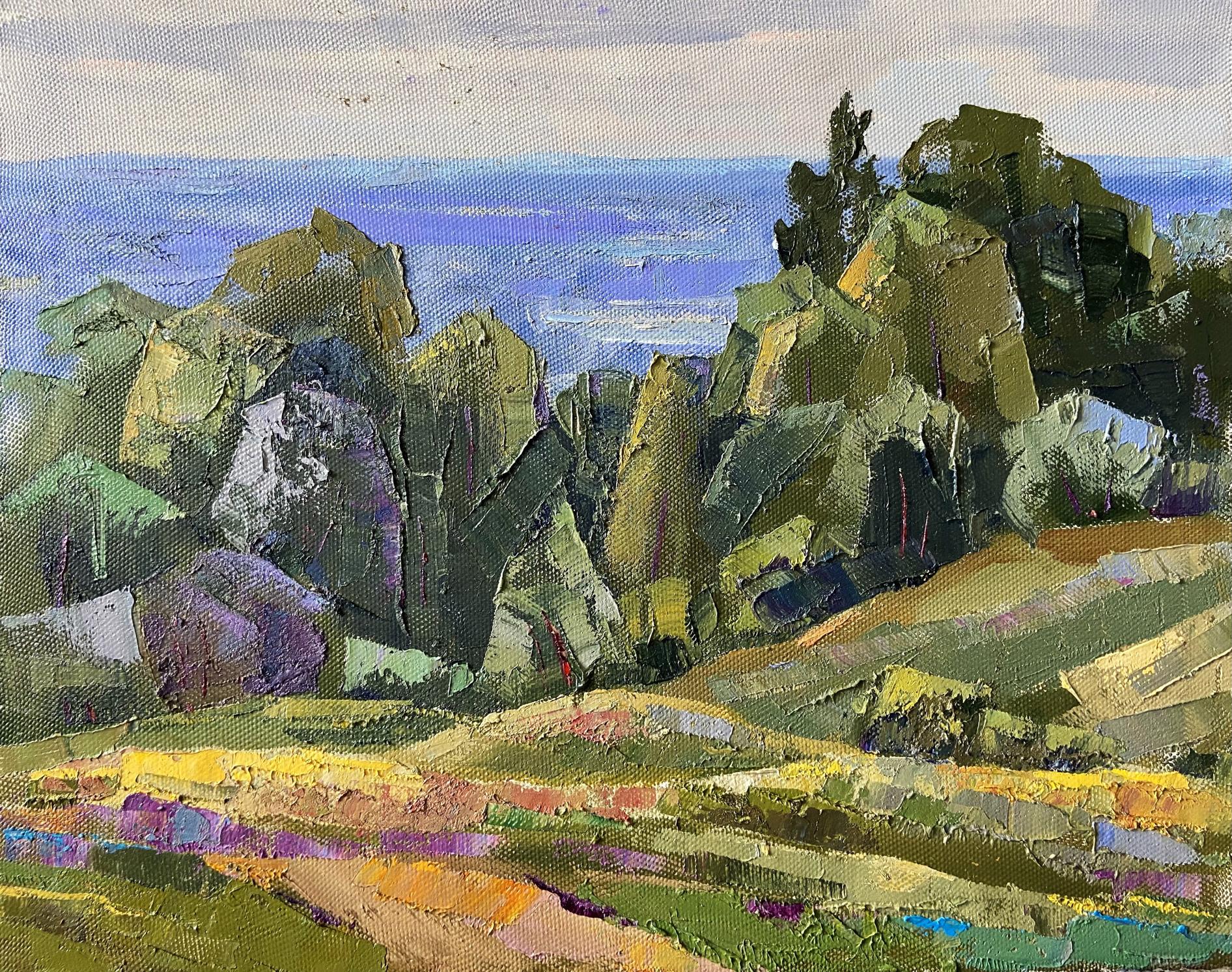 Oil painting of Poltava region by Gaponchenko Ivan Ivanovich, coastal landscape