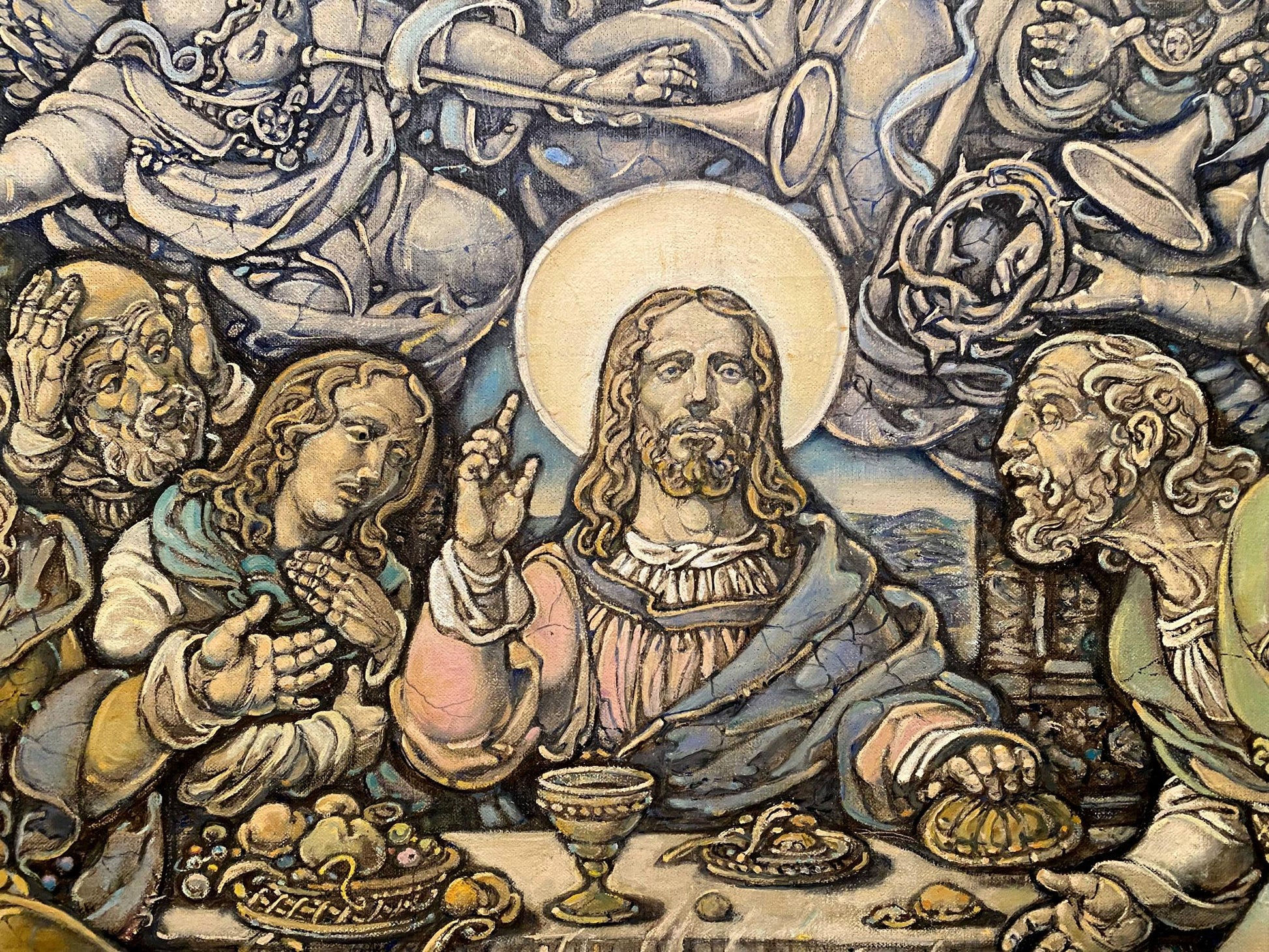 Oil painting of Jesus Christ at The Last Supper by Litvinov Oleg Arkad’yevich