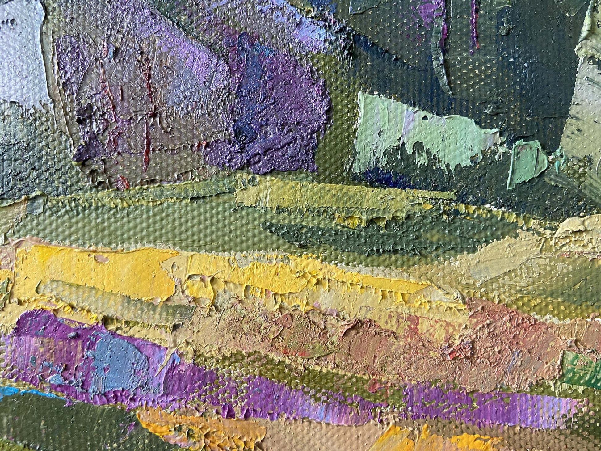 Textured abstract oil painting of Poltava region by Gaponchenko Ivan Ivanovich