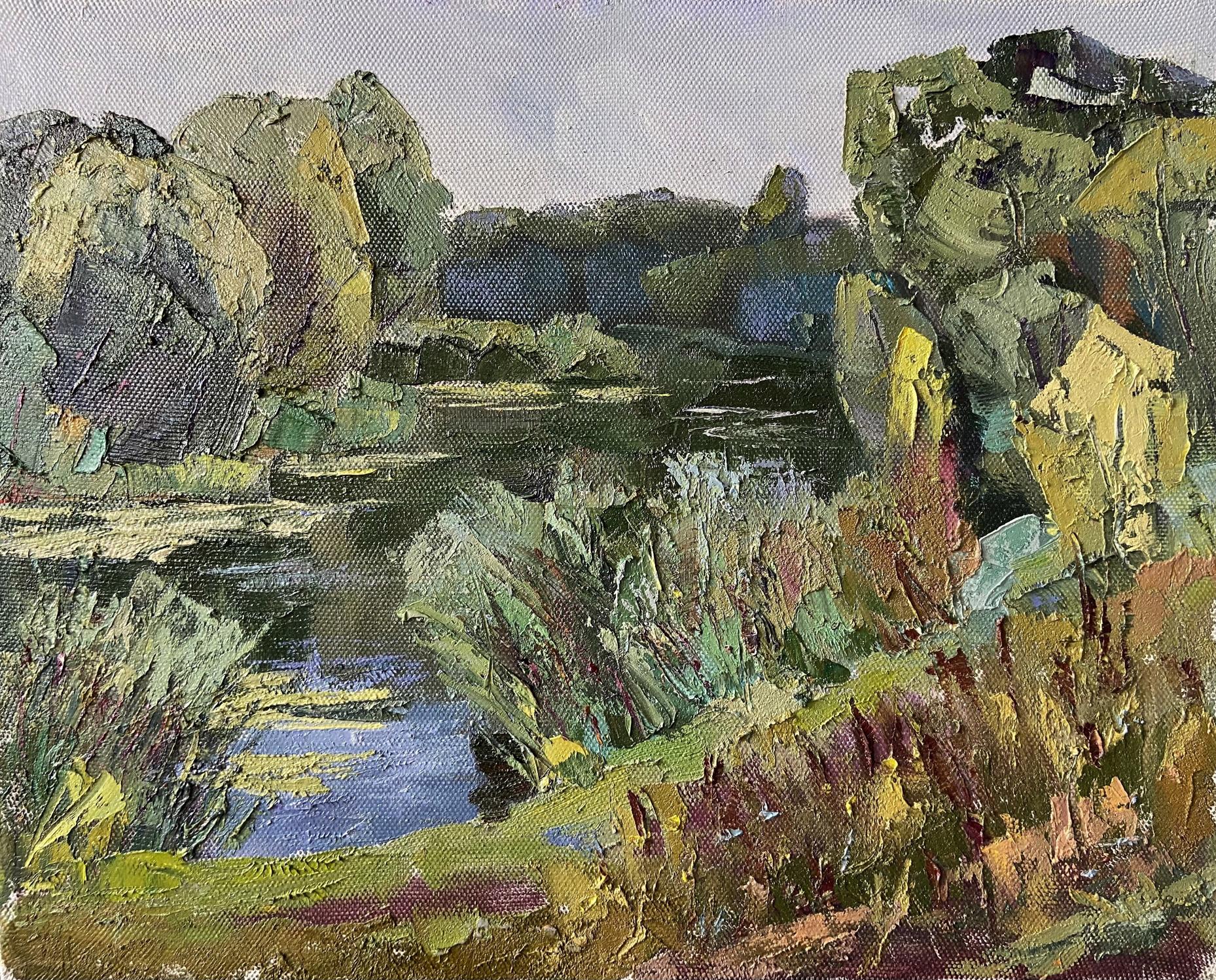 Impasto oil painting Summer coast by Gaponchenko Ivan Ivanovich