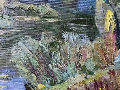 Impressionistic oil painting Summer coast by Gaponchenko Ivan Ivanovich