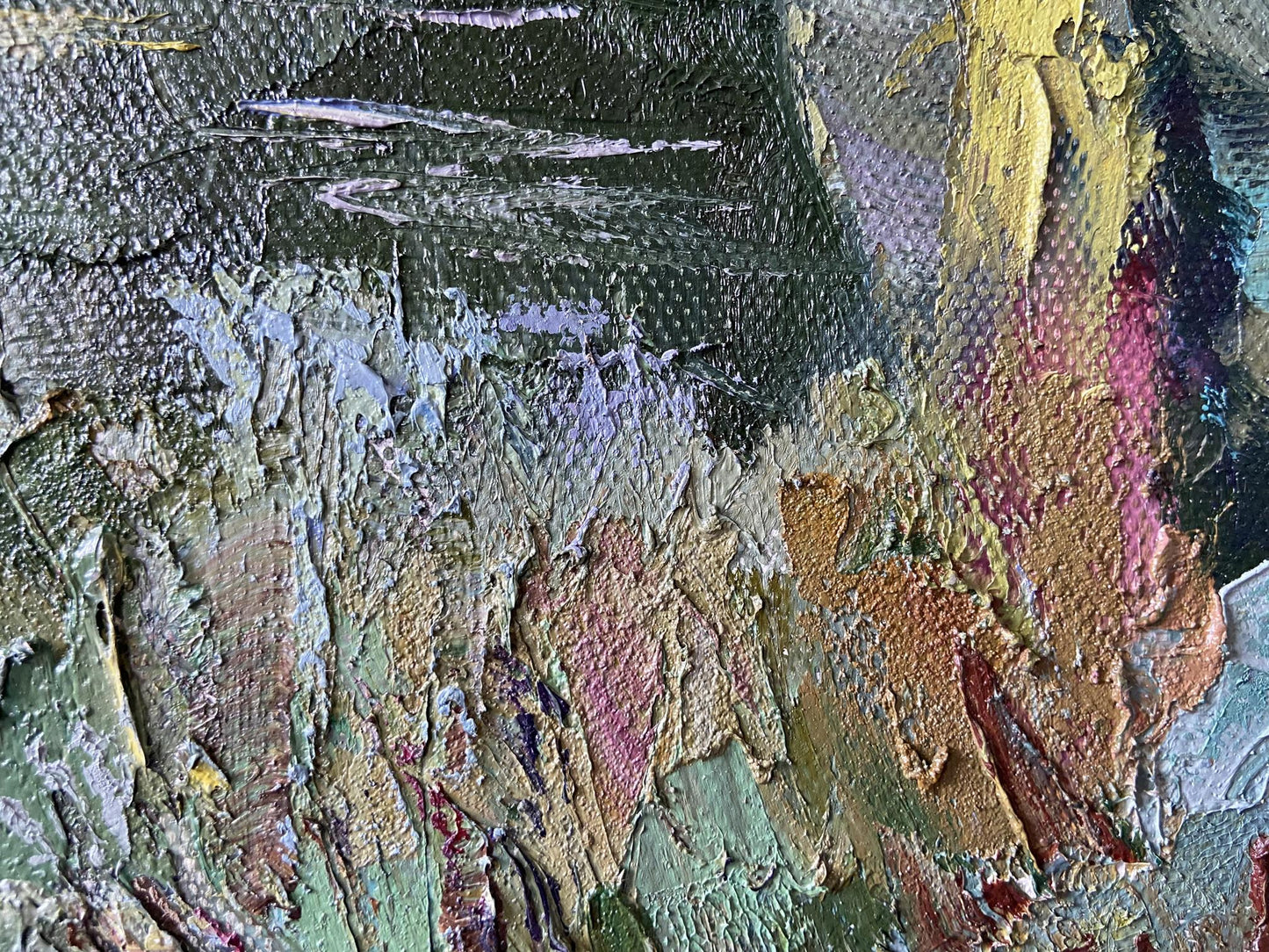 Oil painting Summer coast by Gaponchenko Ivan Ivanovich, textured impasto earthy tones