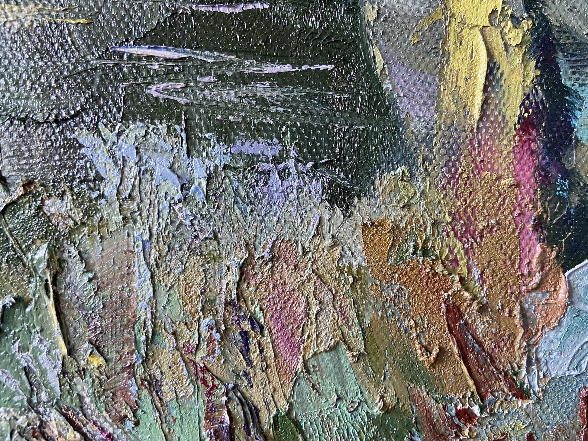 Oil painting Summer coast by Gaponchenko Ivan Ivanovich, textured impasto earthy tones