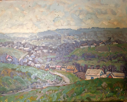 Oil painting Spring in the village by Kolosovsky Georgy Sergeevich