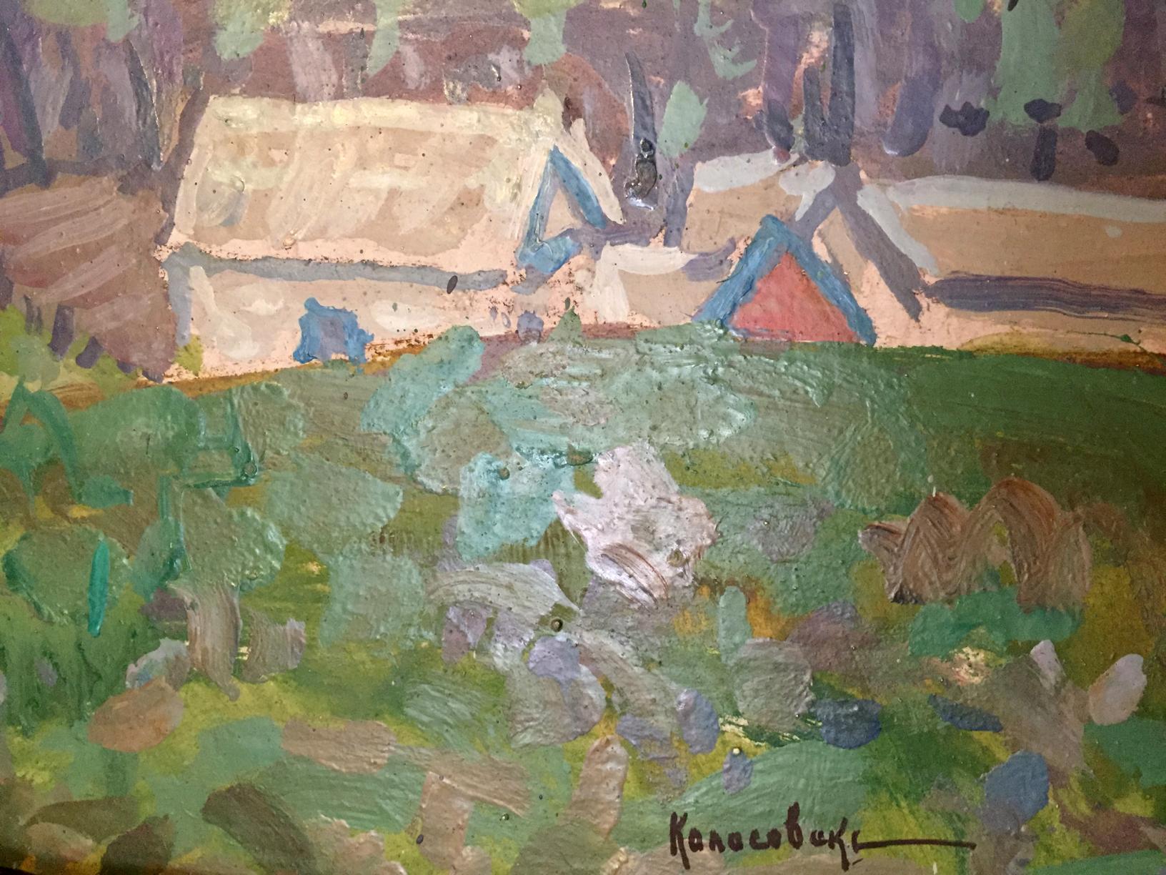 Oil painting Spring in the village by Kolosovsky Georgy Sergeevich