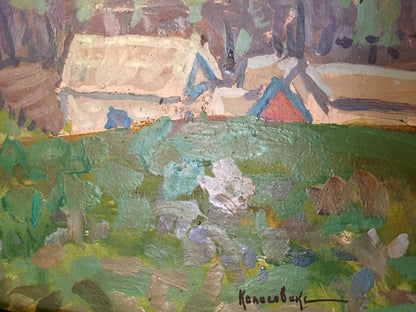 Oil painting Spring in the village by Kolosovsky Georgy Sergeevich