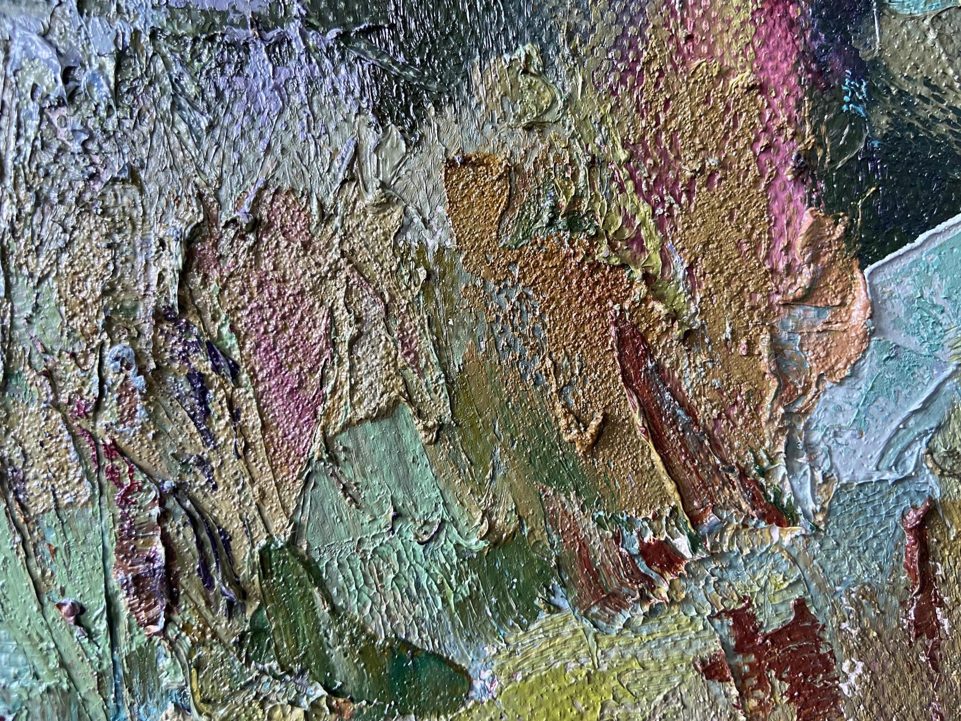 Oil painting Summer coast by Gaponchenko Ivan Ivanovich, textured earthy tones