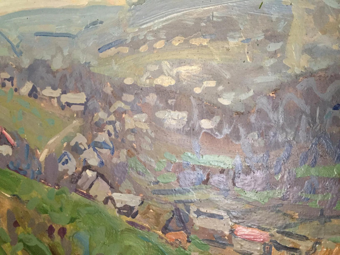 Oil painting Spring in the village by Kolosovsky Georgy Sergeevich