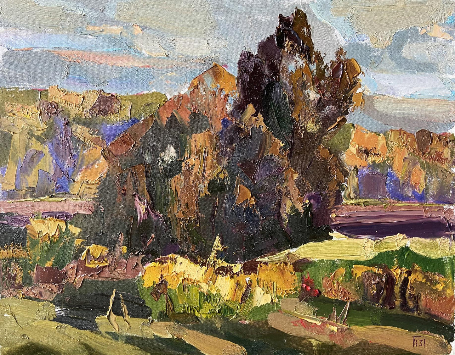 Impressionistic oil painting Beginning of autumn by Gaponchenko Ivan Ivanovich