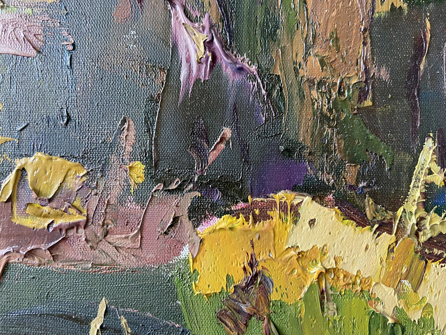 Oil painting Beginning of Autumn by Gaponchenko Ivan Ivanovich, impasto strokes