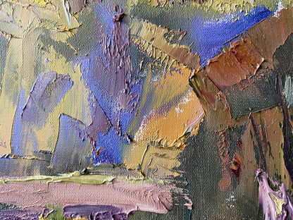 Oil painting Beginning of Autumn by Gaponchenko Ivan Ivanovich, impasto strokes