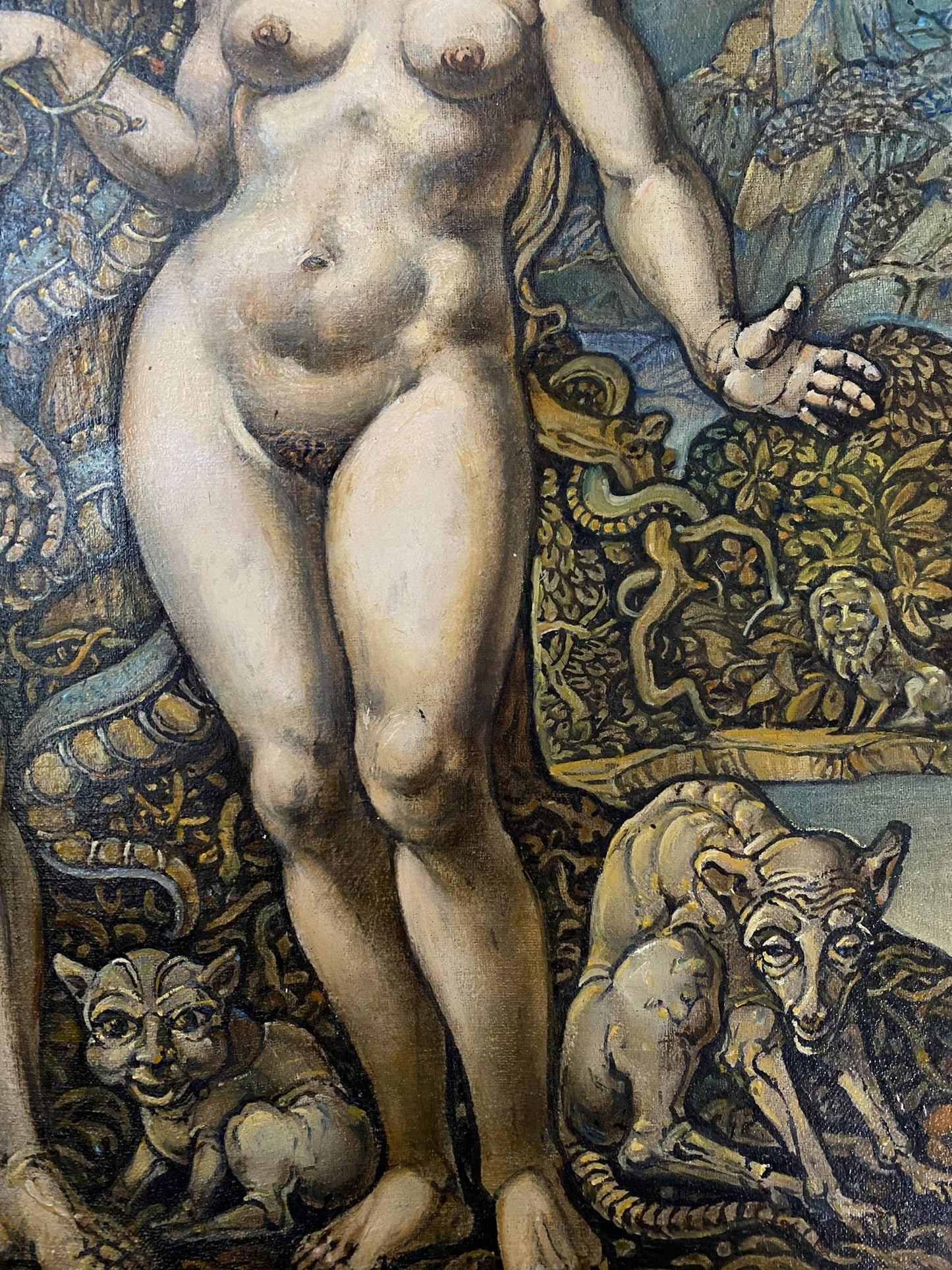 Classical nude female in Litvinovs Adam and Eve oil painting