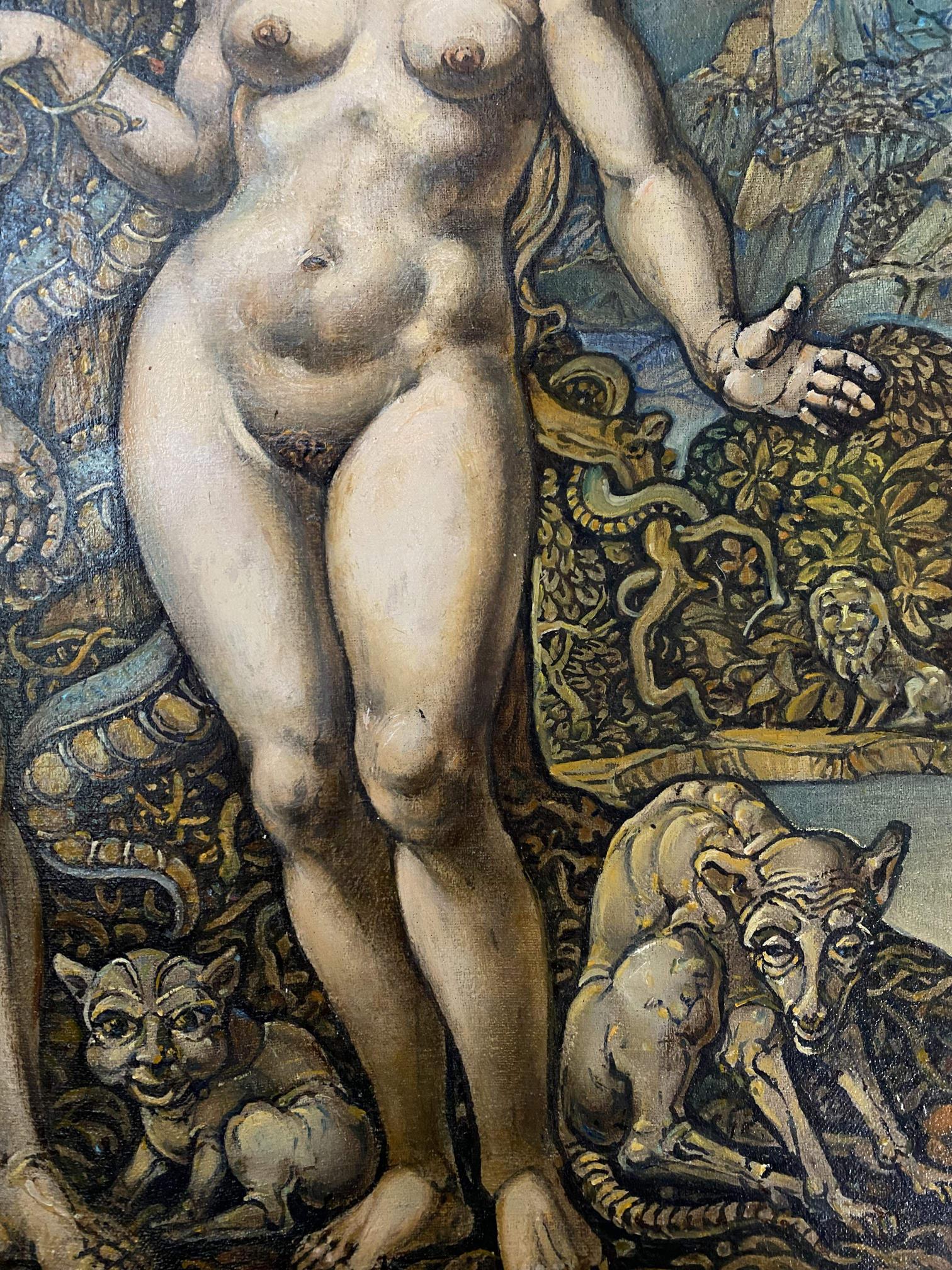 Classical nude female in Litvinovs Adam and Eve oil painting