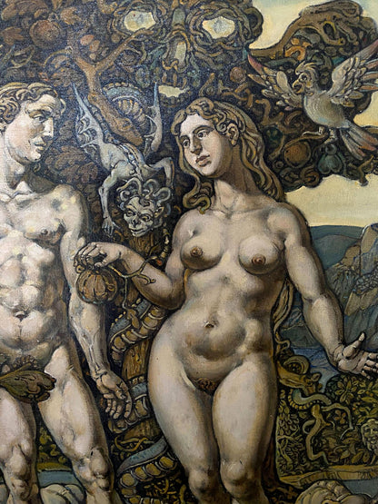 Oil painting of nude Adam and Eve by Litvinov Oleg Arkad’yevich