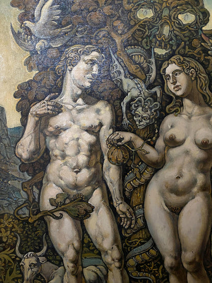 Oil painting of nude Adam and Eve by Litvinov Oleg Arkad’yevich