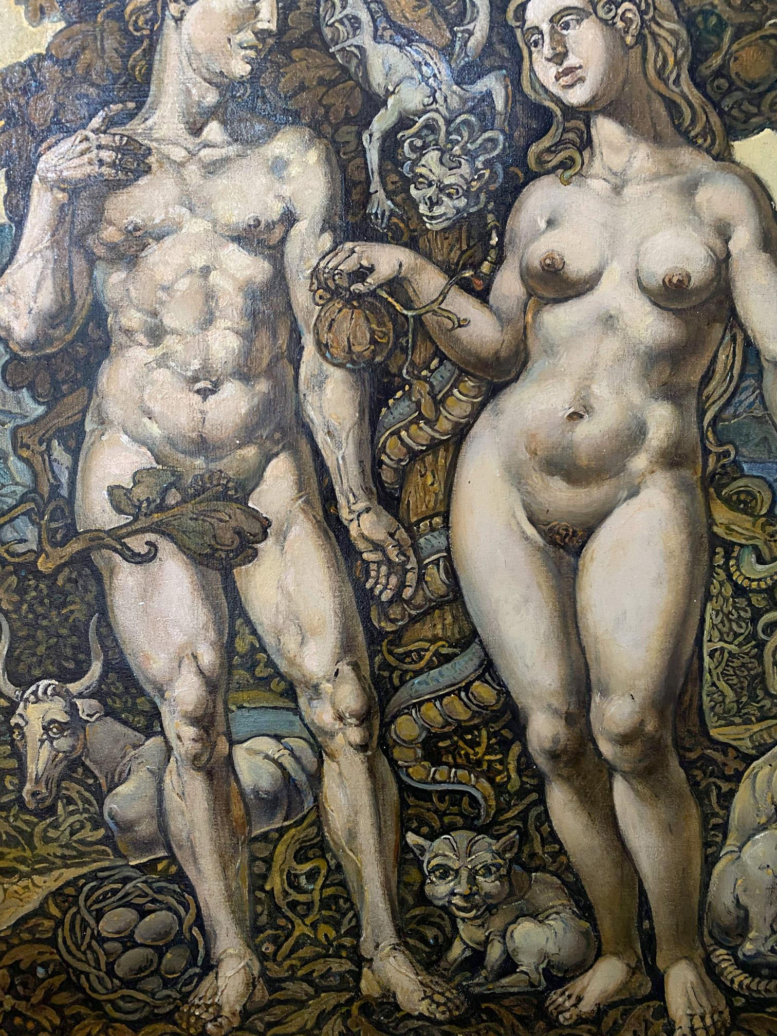 Oil painting of nude Adam and Eve by Litvinov Oleg Arkad’yevich