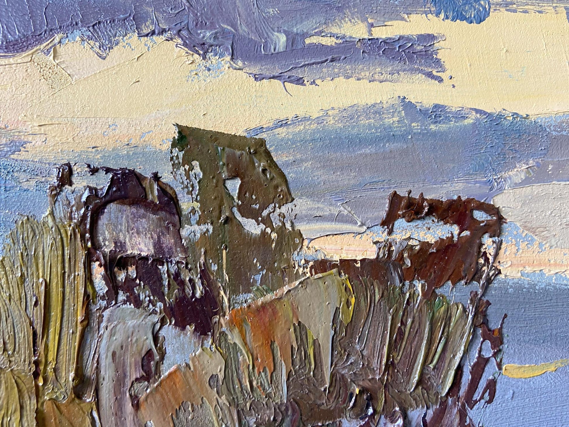 Oil painting Evening in the Meadow by Gaponchenko Ivan Ivanovich