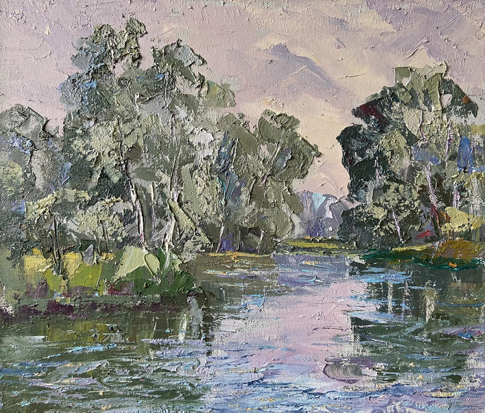 Impasto oil painting of Vorskla River by Gaponchenko Ivan Ivanovich