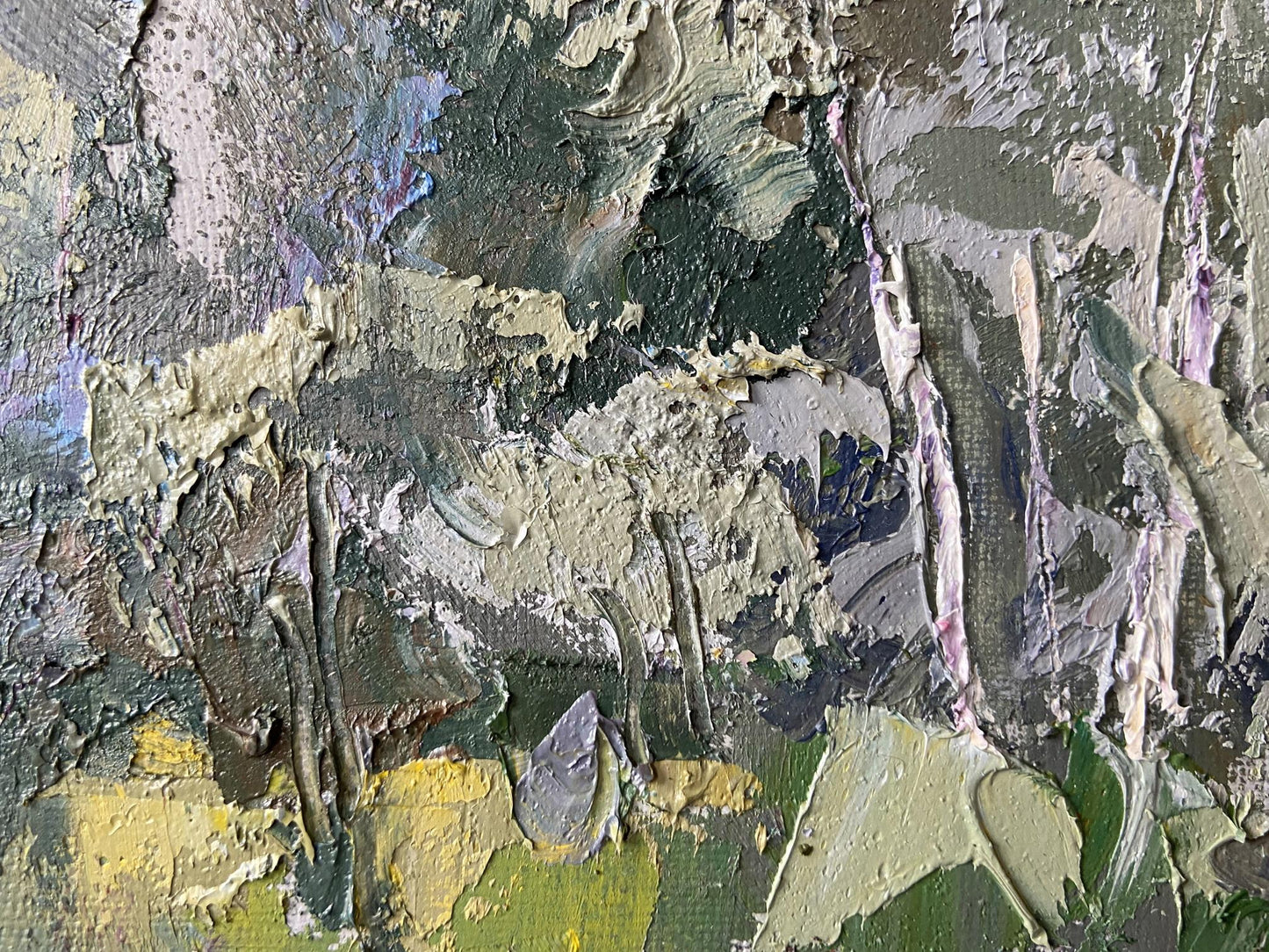 Textured impasto oil painting of Vorskla River by Gaponchenko Ivan Ivanovich