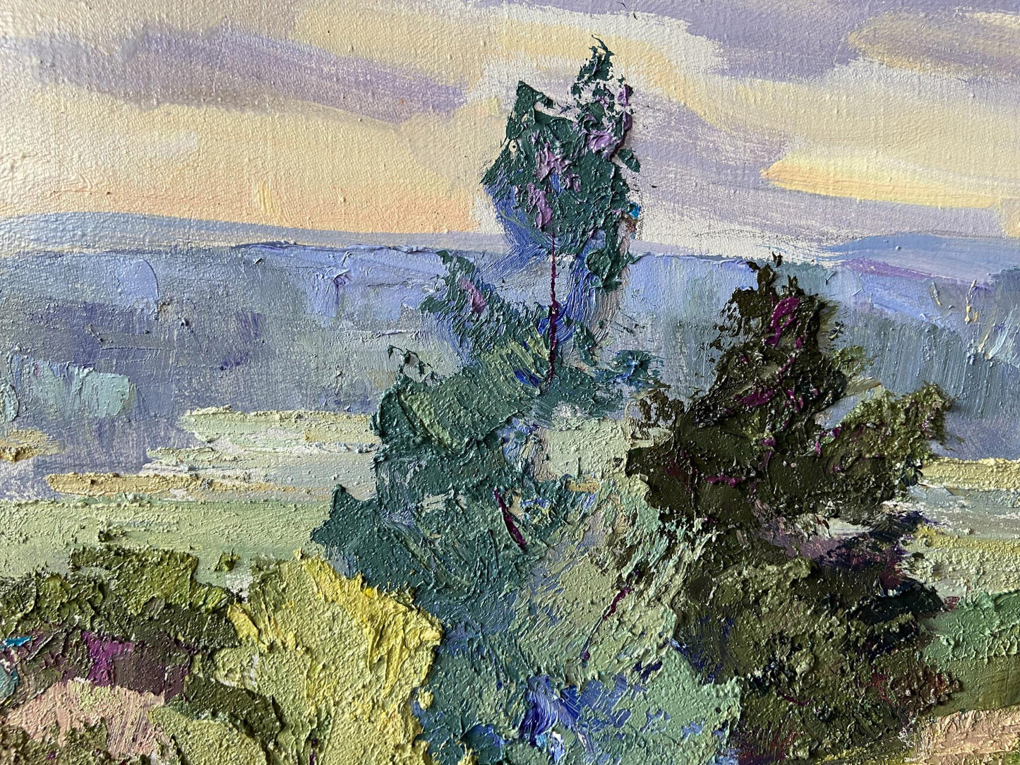 Textured impressionist oil painting Early morning came by Gaponchenko Ivan Ivanovich