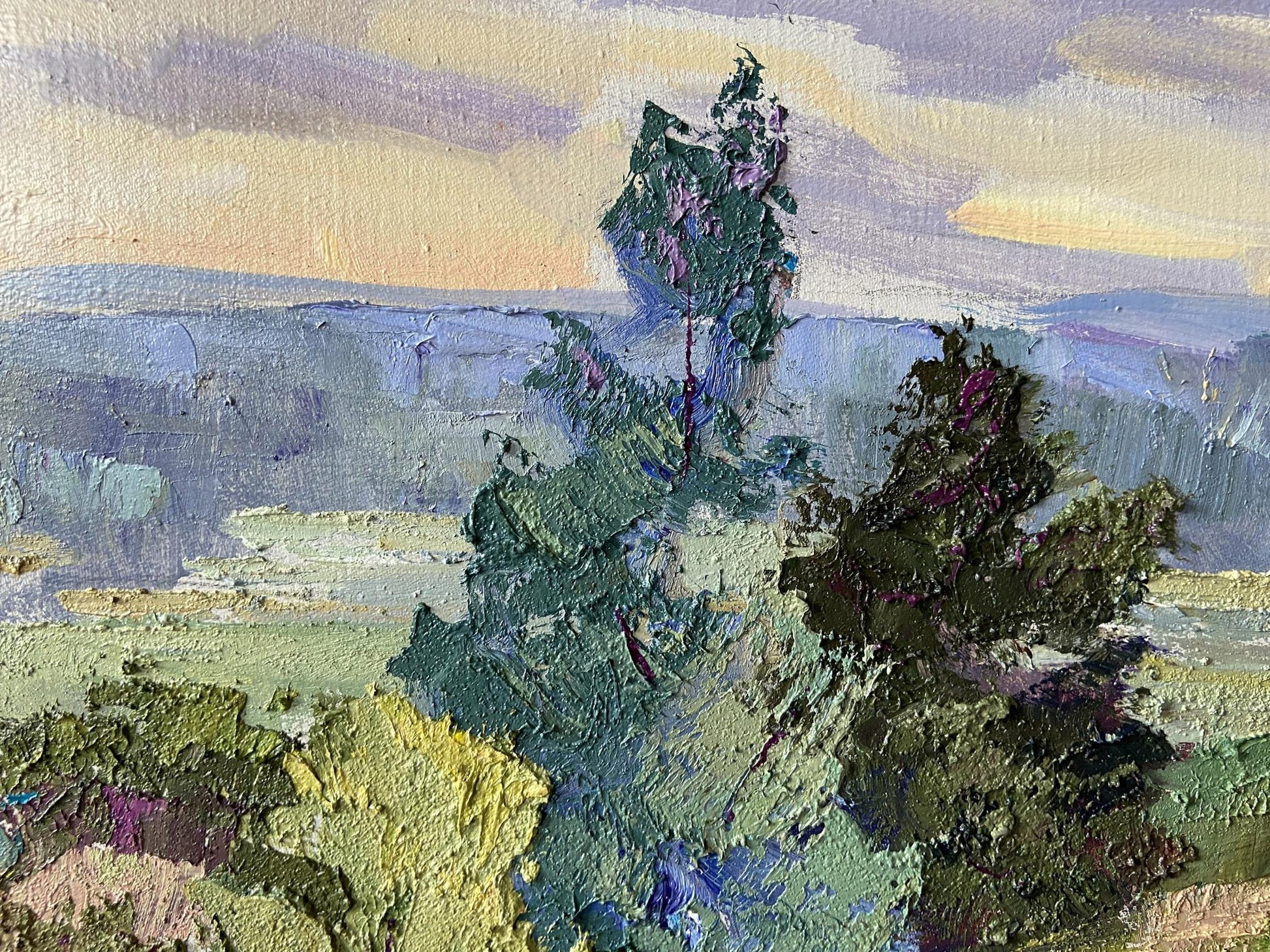 Textured impressionist oil painting Early morning came by Gaponchenko Ivan Ivanovich
