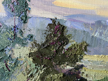 Oil painting Early morning came by Gaponchenko Ivan Ivanovich, textured impasto landscape