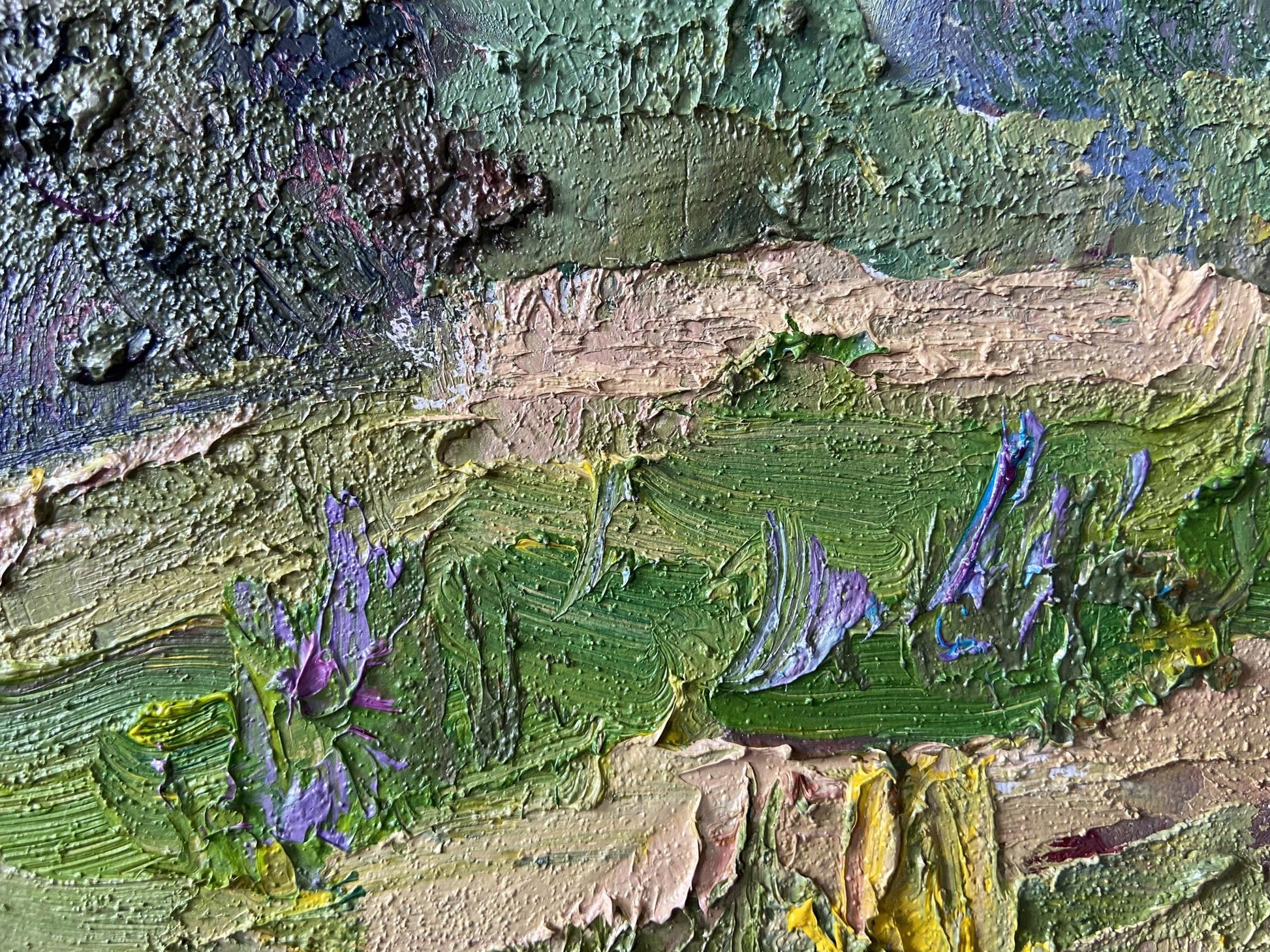 Textured impasto oil painting Early morning came by Gaponchenko Ivan Ivanovich