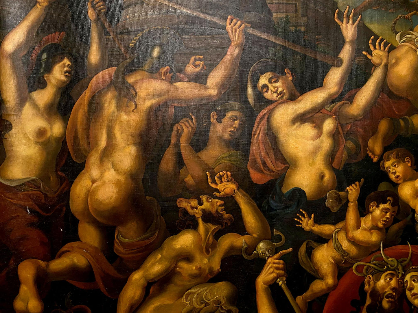 Oil painting Abduction by Litvinov Oleg Arkad’yevich: nude figures in dramatic poses