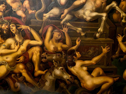 Oil painting Abduction by Litvinov Oleg Arkadyevich with nude figures and mythical creatures