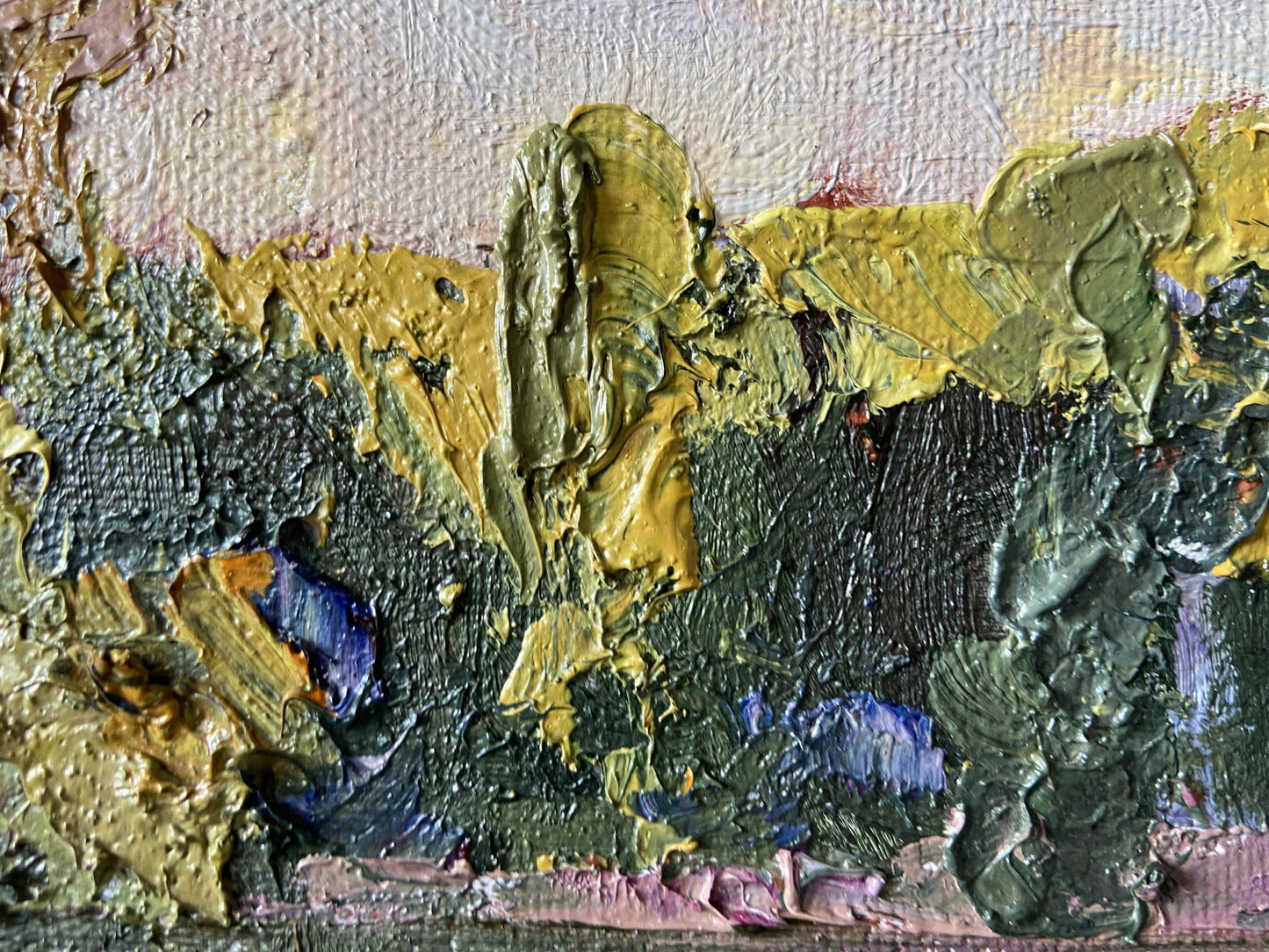 Oil painting It is getting dark by Gaponchenko Ivan Ivanovich impasto strokes