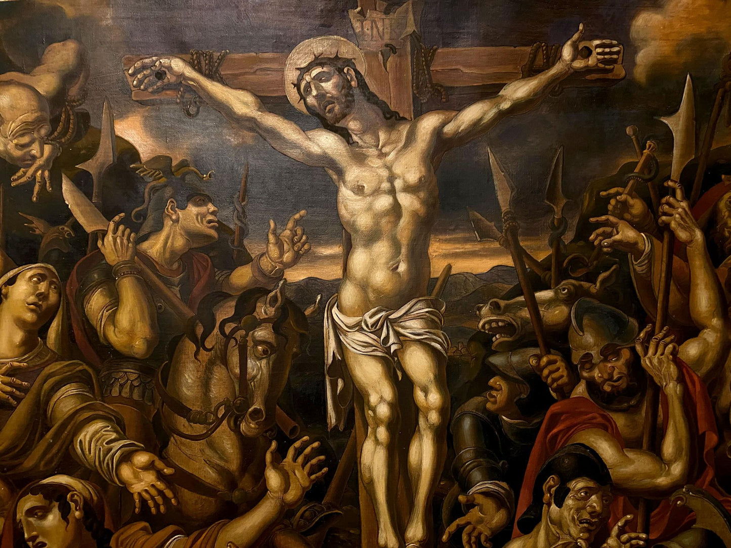 Oil painting of Jesus Christ on the cross by Litvinov Oleg Arkad’yevich