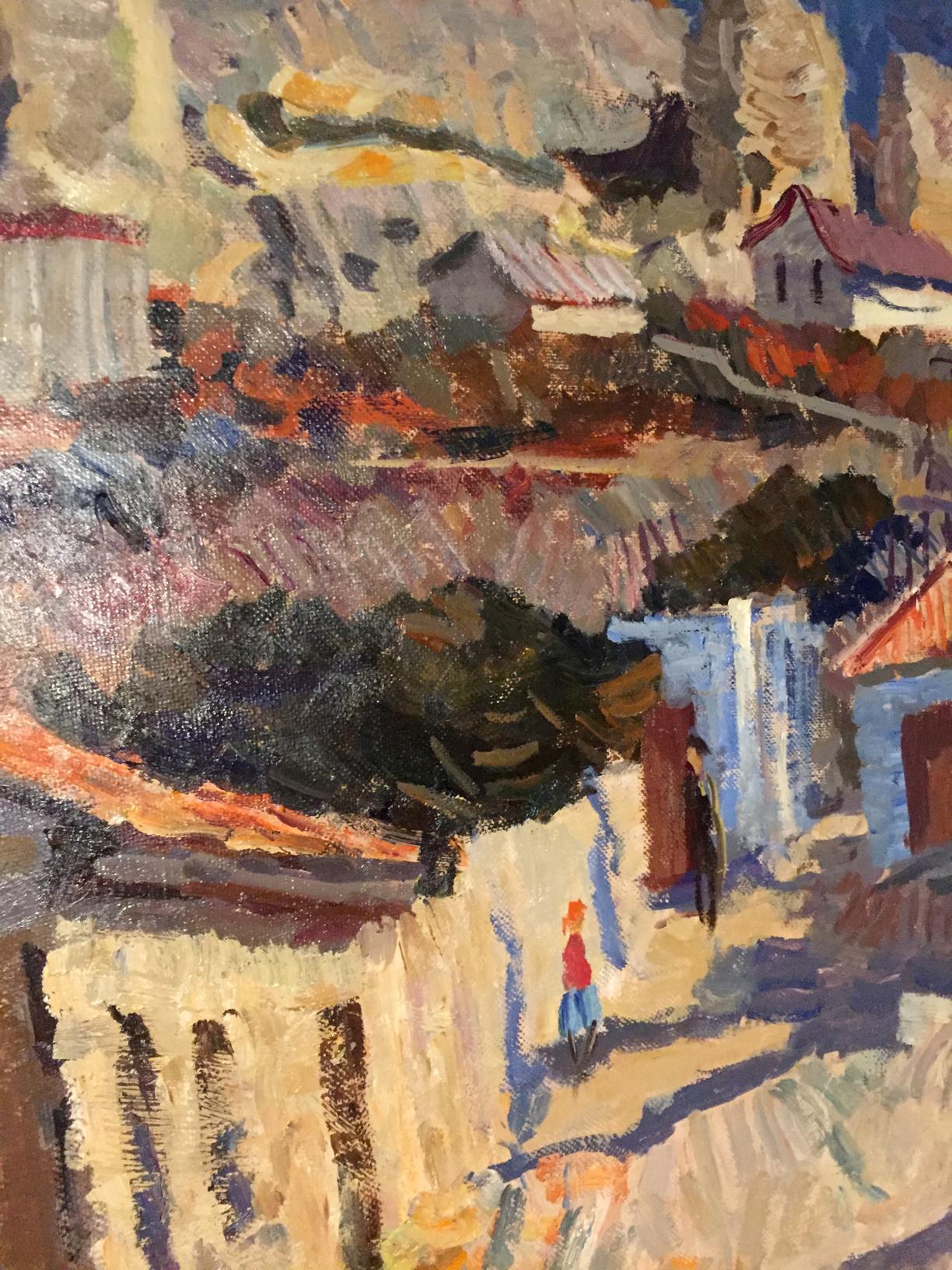 Oil painting Mountain village path. C. Sergeyeva Nina