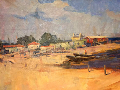 Oil painting of sailboats by Boldyreva Evdokia Gavrilovna
