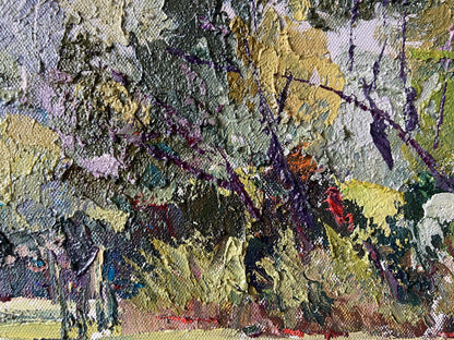 Impasto oil painting of summer sunny landscape by Gaponchenko Ivan Ivanovich