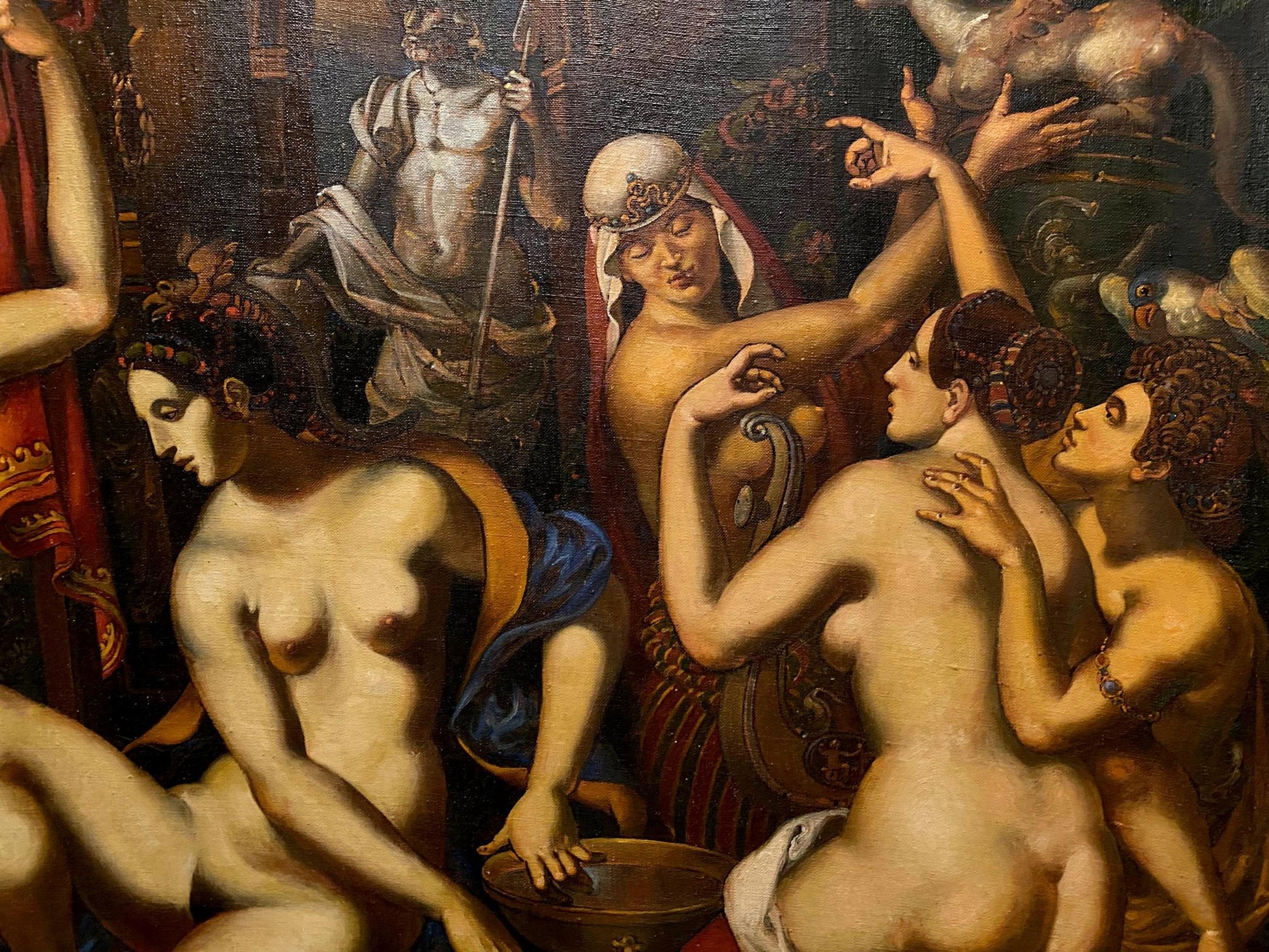Oil painting Evening in Pompeii by Litvinov Oleg Arkad’yevich, nude mythological figures