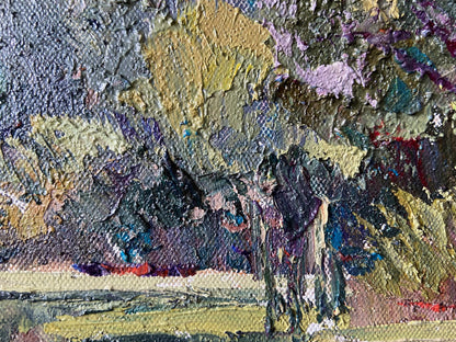 Impressionistic summer sunny landscape oil painting by Gaponchenko Ivan Ivanovich