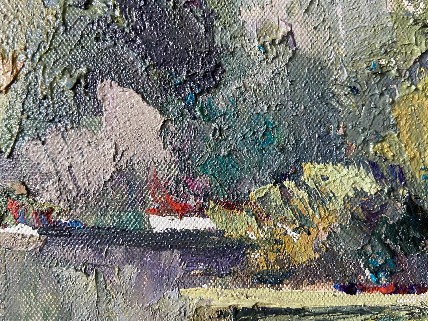 Oil painting Summer sunny landscape by Gaponchenko Ivan Ivanovich with impasto strokes