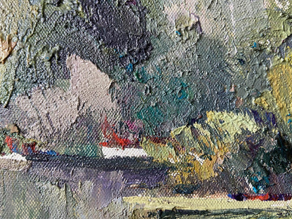 Oil painting Summer sunny landscape by Gaponchenko Ivan Ivanovich with impasto strokes