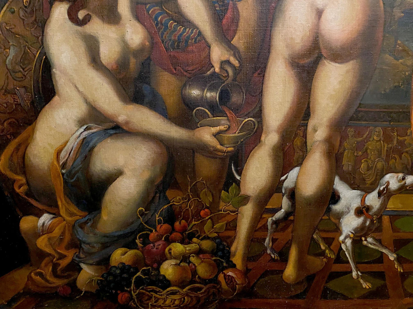 Silver pitcher poured into hand in Evening in Pompeii by Litvinov Oleg Arkad’yevich
