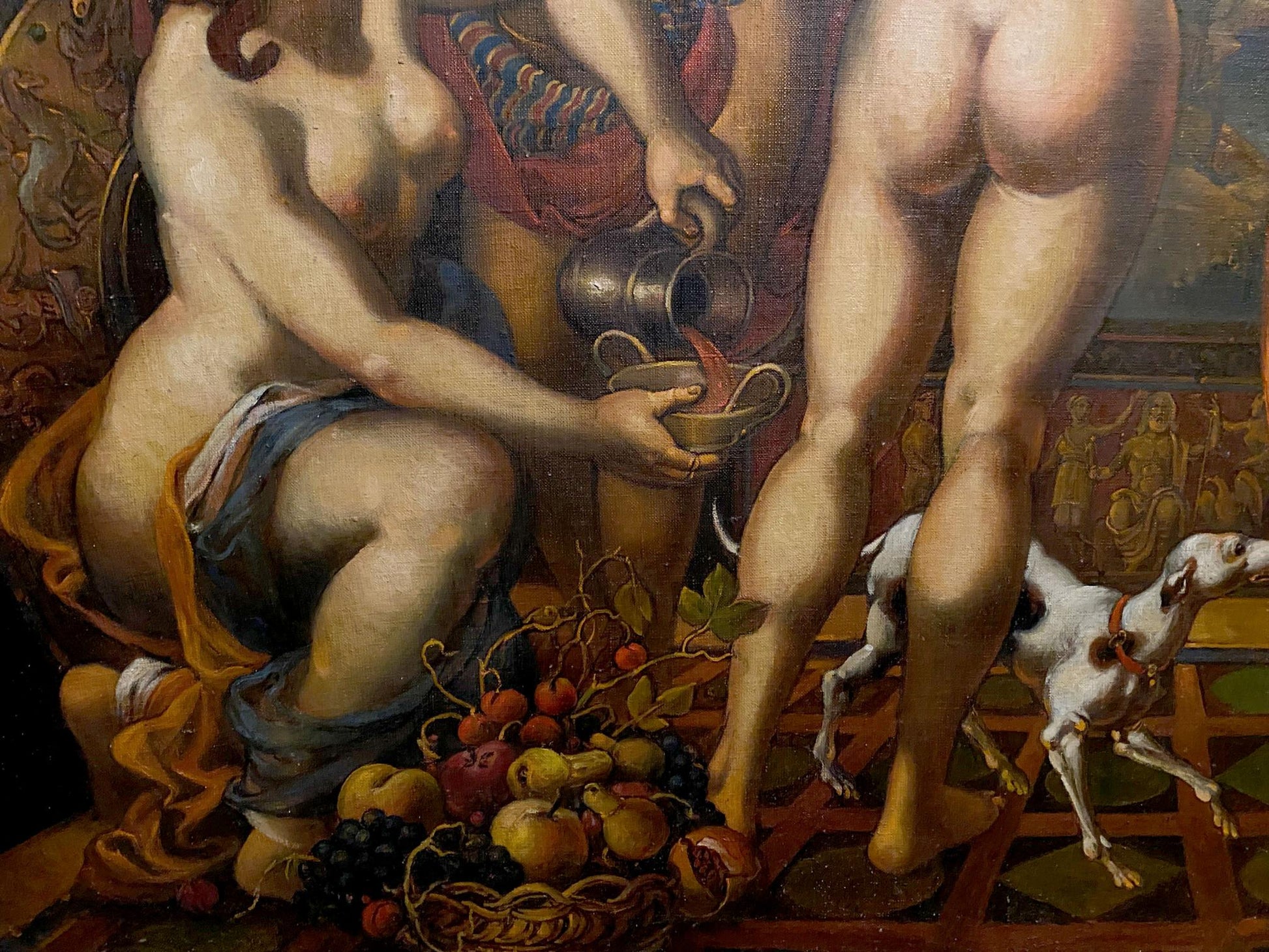 Silver pitcher poured into hand in Evening in Pompeii by Litvinov Oleg Arkad’yevich