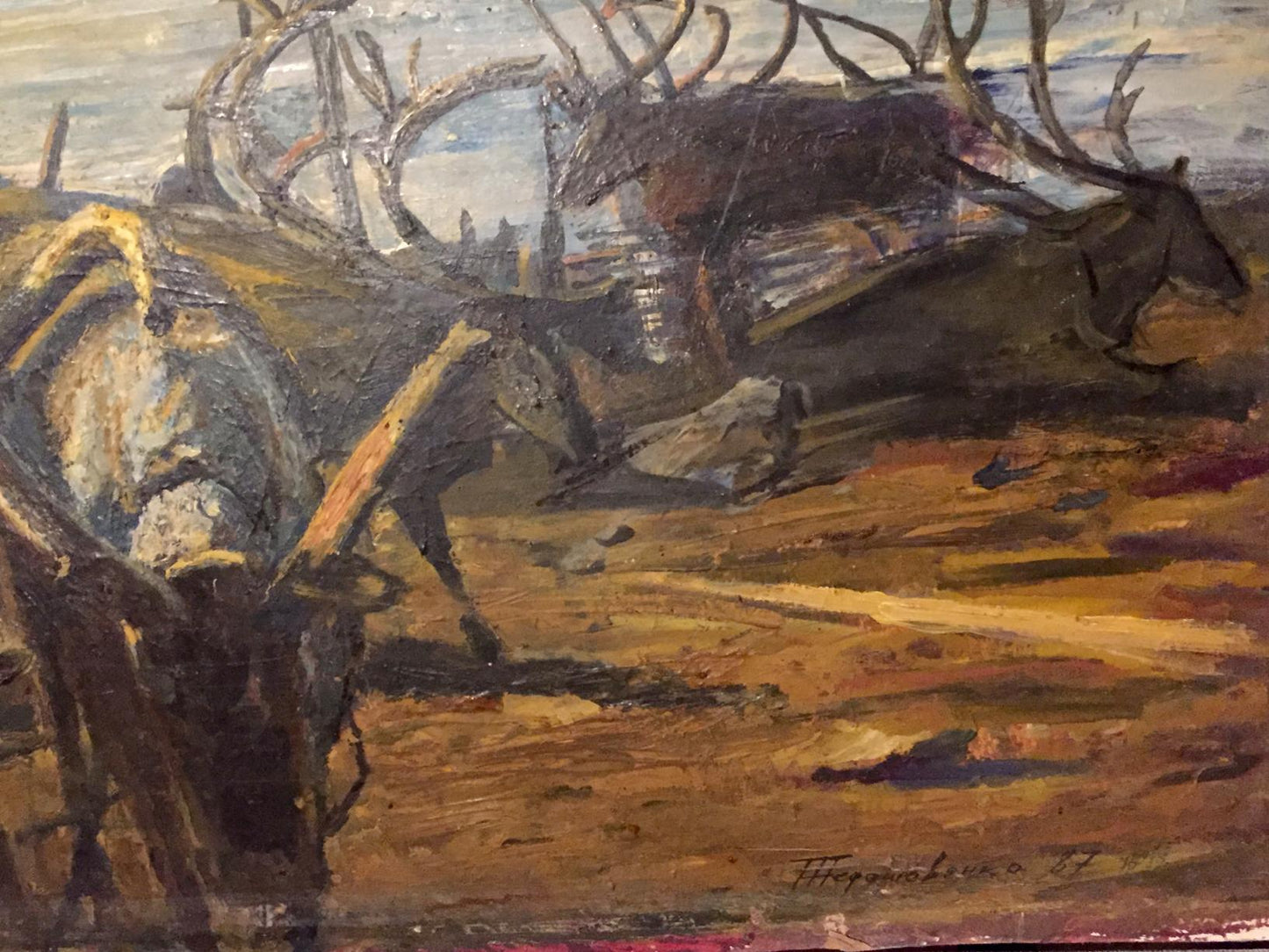 Oil painting Autumn on Vaigach by Nedoshovenko Tamara Fedorovna