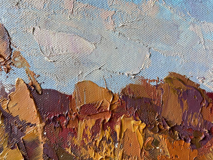Oil painting Autumn in Nikolayevshchina by Gaponchenko Ivan Ivanovich, impasto strokes