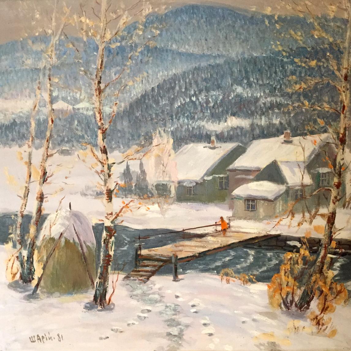 Oil painting Winter in the Carpathians by Shary Anatoly Ivanovich