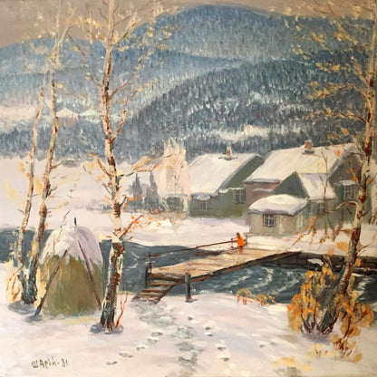 Oil painting Winter in the Carpathians by Shary Anatoly Ivanovich