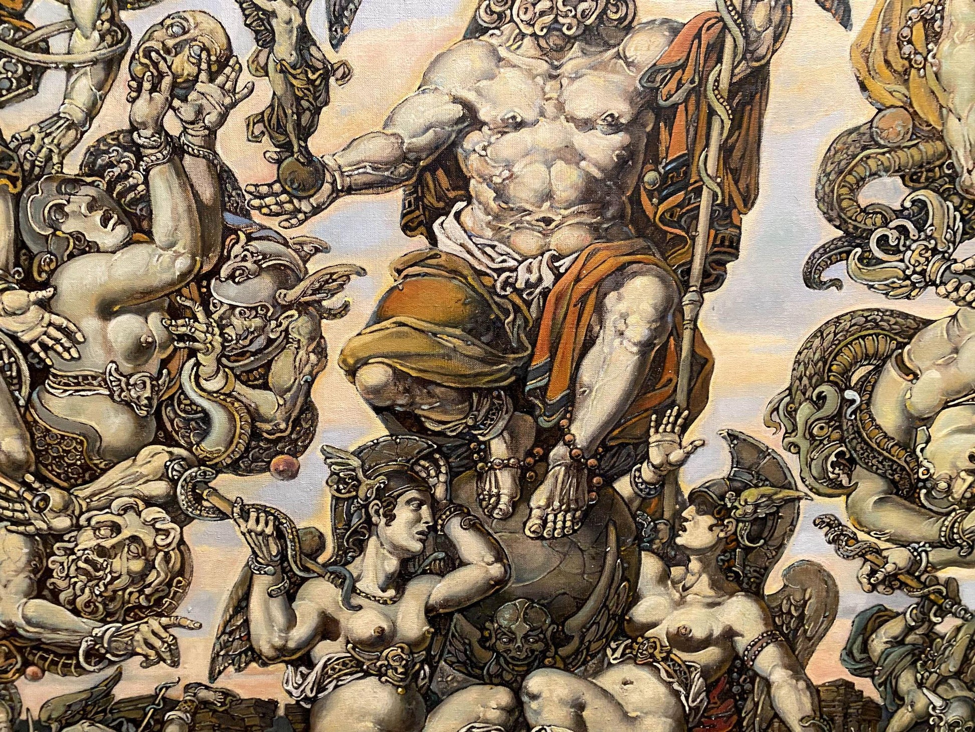 Detailed muscular figure in Litvinov Oleg Arkad’yevich Oil painting Apotheosis of Homer