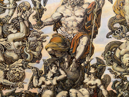 Detailed muscular figure in Litvinov Oleg Arkad’yevich Oil painting Apotheosis of Homer
