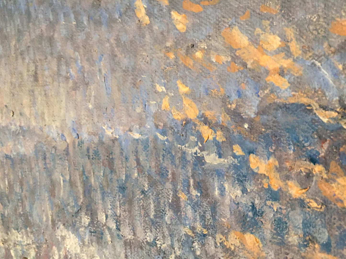 Oil painting Winter in the Carpathians by Shary Anatoly Ivanovich, abstract textured gray blue ochre strokes