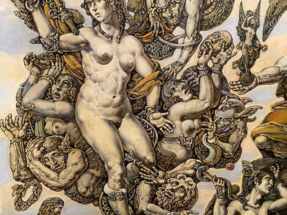 Oil painting Apotheosis of Homer by Litvinov Oleg Arkad’yevich, nude figure in gold